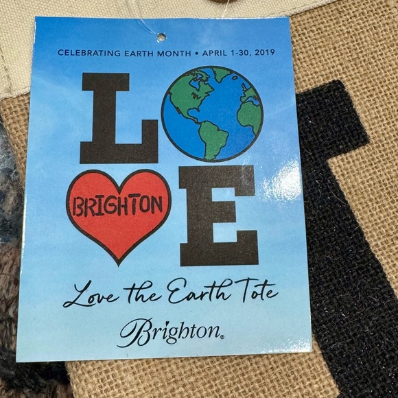 Brighton tote, new with tag          “Love Makes the Earth Go Round” - Picture 3 of 14